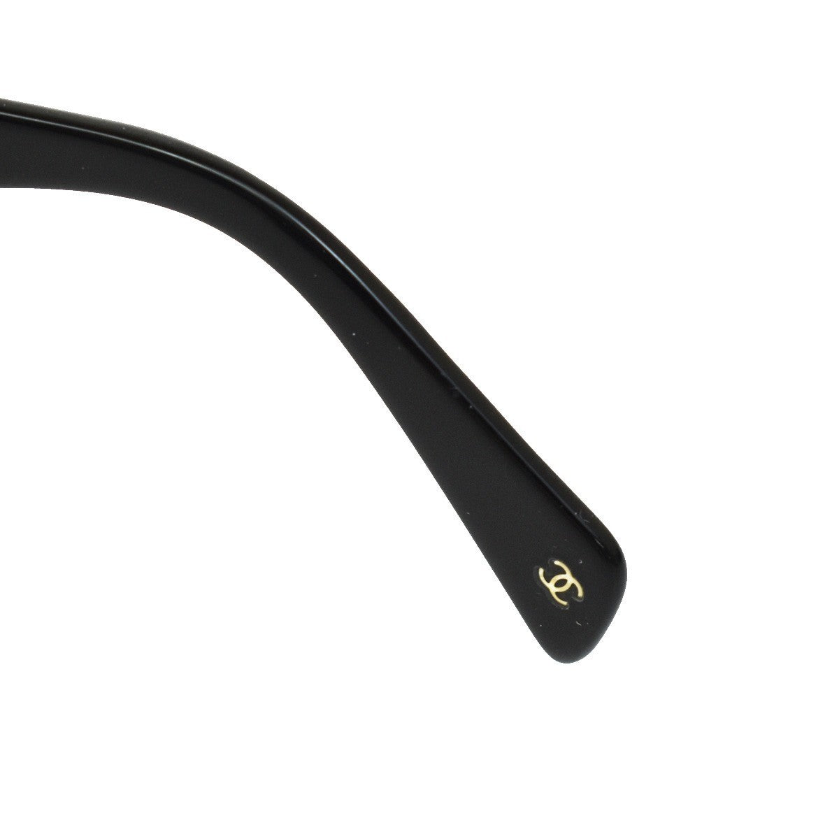 CHANEL CC Logo Sunglasses Eye Wear Rhinestone Plastic Black 4174-B 05RL311