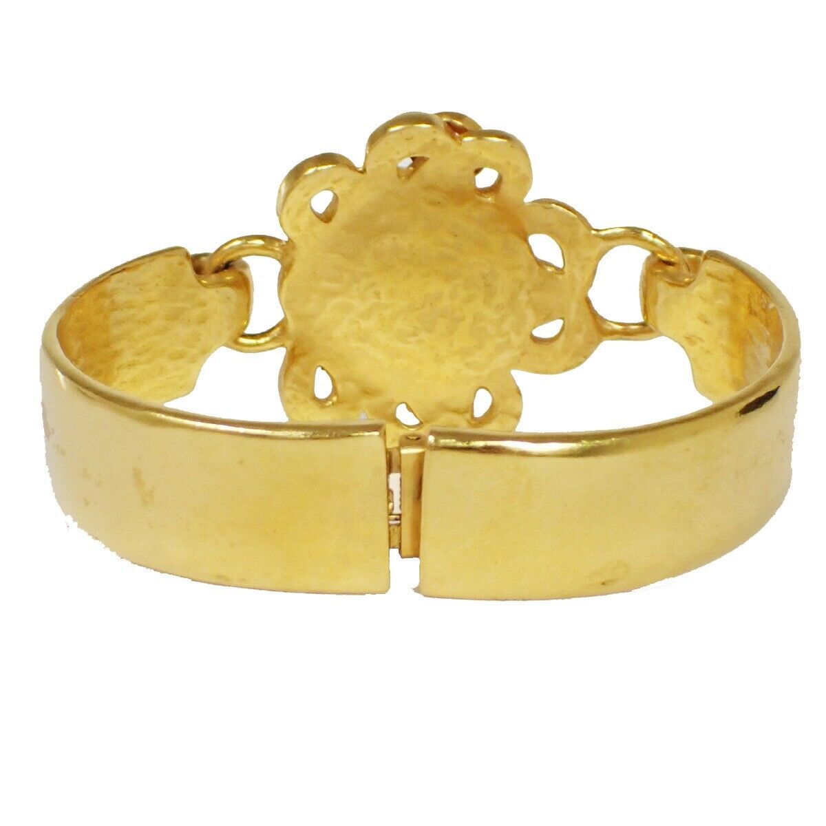 CHANEL CC Lapis Lazuli Bracelet Bangle 97P GHW Blue Accessory Vintage 28RH121