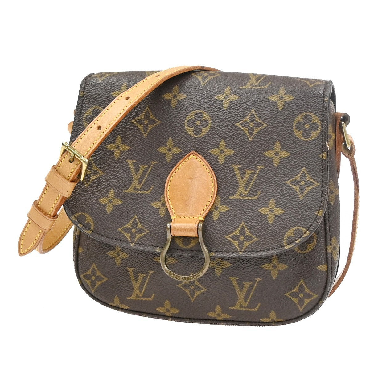LOUIS VUITTON Saint Cloud MM Shoulder Bag Monogram Leather Brown M51243 82KC898