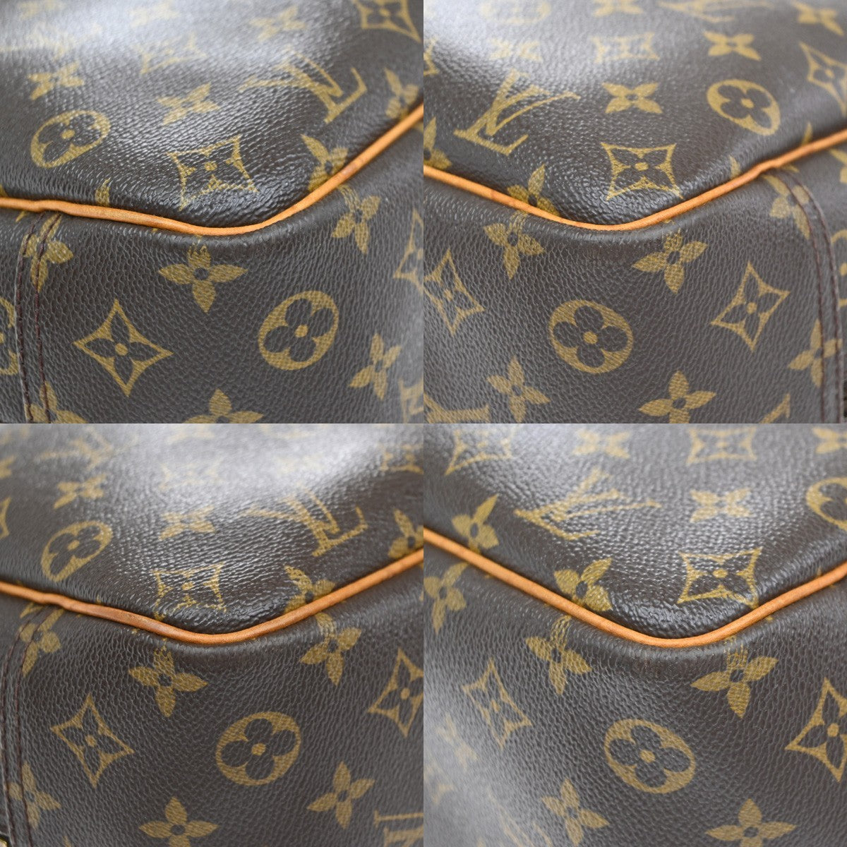 LOUIS VUITTON LV Logo Deauville Hand Bag Monogram Leather Brown M47270 32KP222