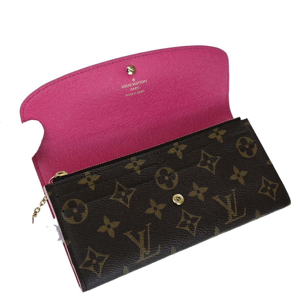 LOUIS VUITTON Portefeuille Emilie Long Wallet Monogram Brow Pink N64202 34SJ472