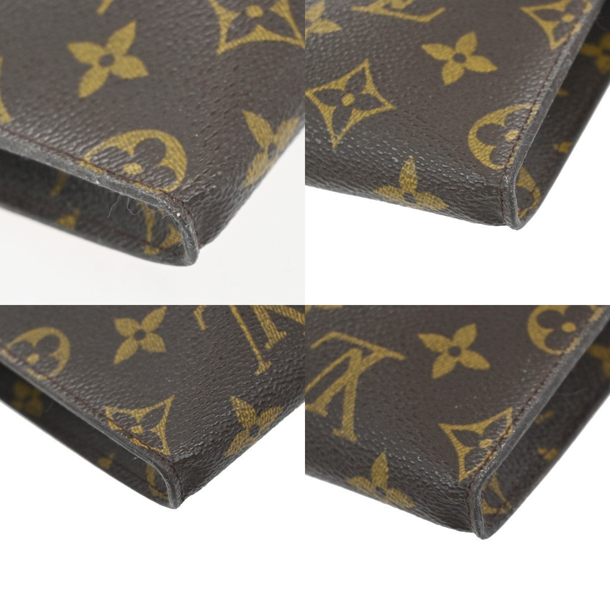 LOUIS VUITTON Logo BUCKET PM Pouch Bag Monogram Leather Brown France 66KP603