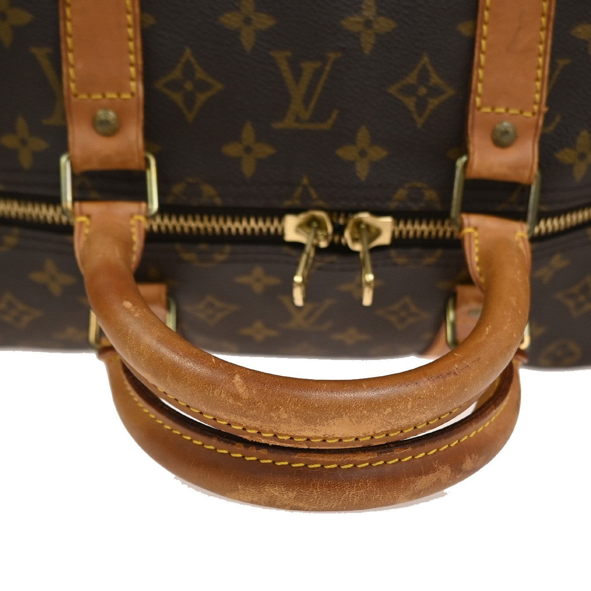 LOUIS VUITTON Keepall 55 Travel Hand Bag Monogram Leather Brown M41424 35YJ051