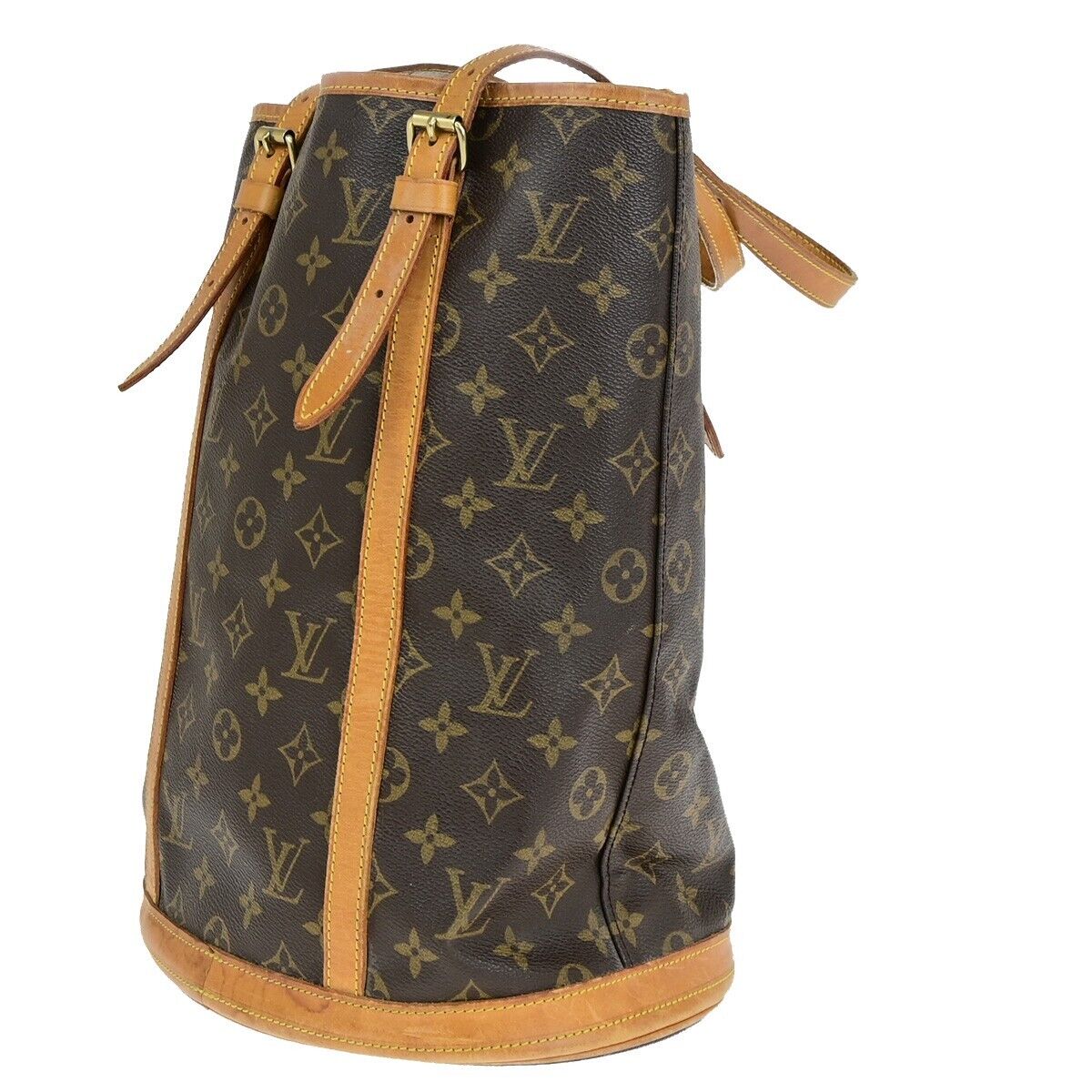 LOUIS VUITTON BUCKET GM Shoulder Tote Bag Monogram Leather Brown M42236 36ED121