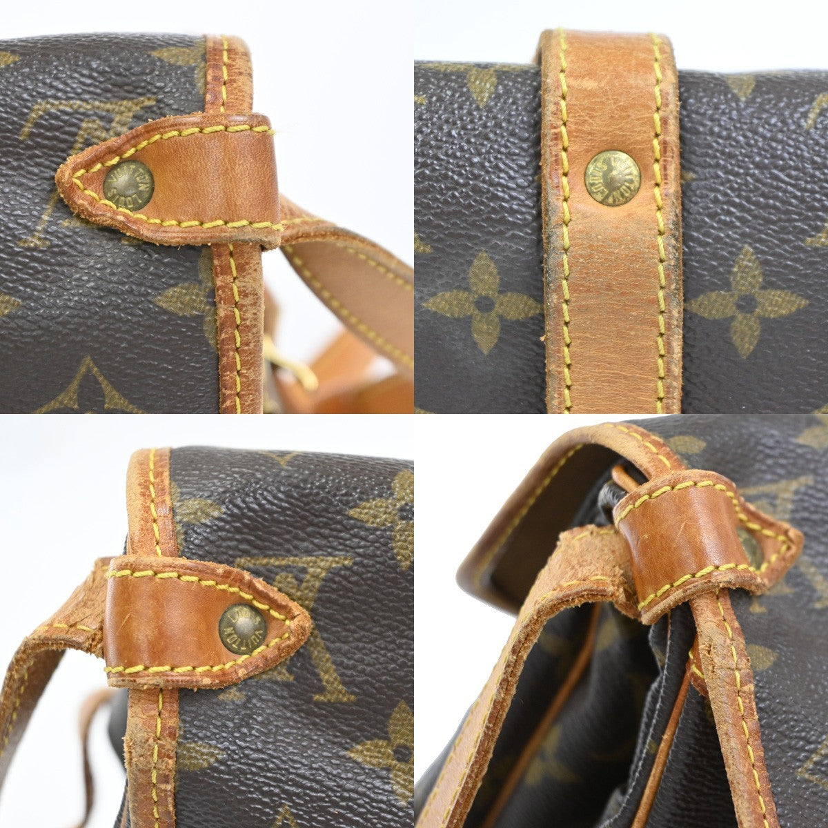 LOUIS VUITTON Logo Saumur 30 Shoulder Bag Monogram Leather BN M42256 30CA946