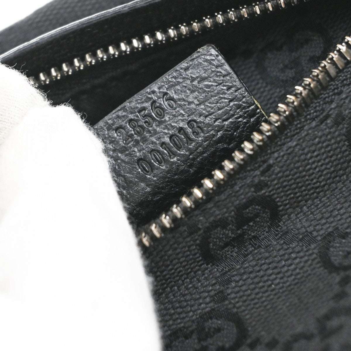 GUCCI Logo GG Pattern Bum Bag Canvas Leather Black SHW Italy 33MA677
