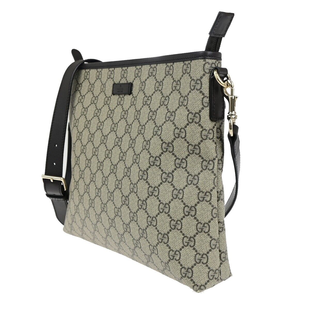 GUCCI Logo GG Pattern Crossbody Shoulder Bag Supreme Leather Brown GHW 11RK635