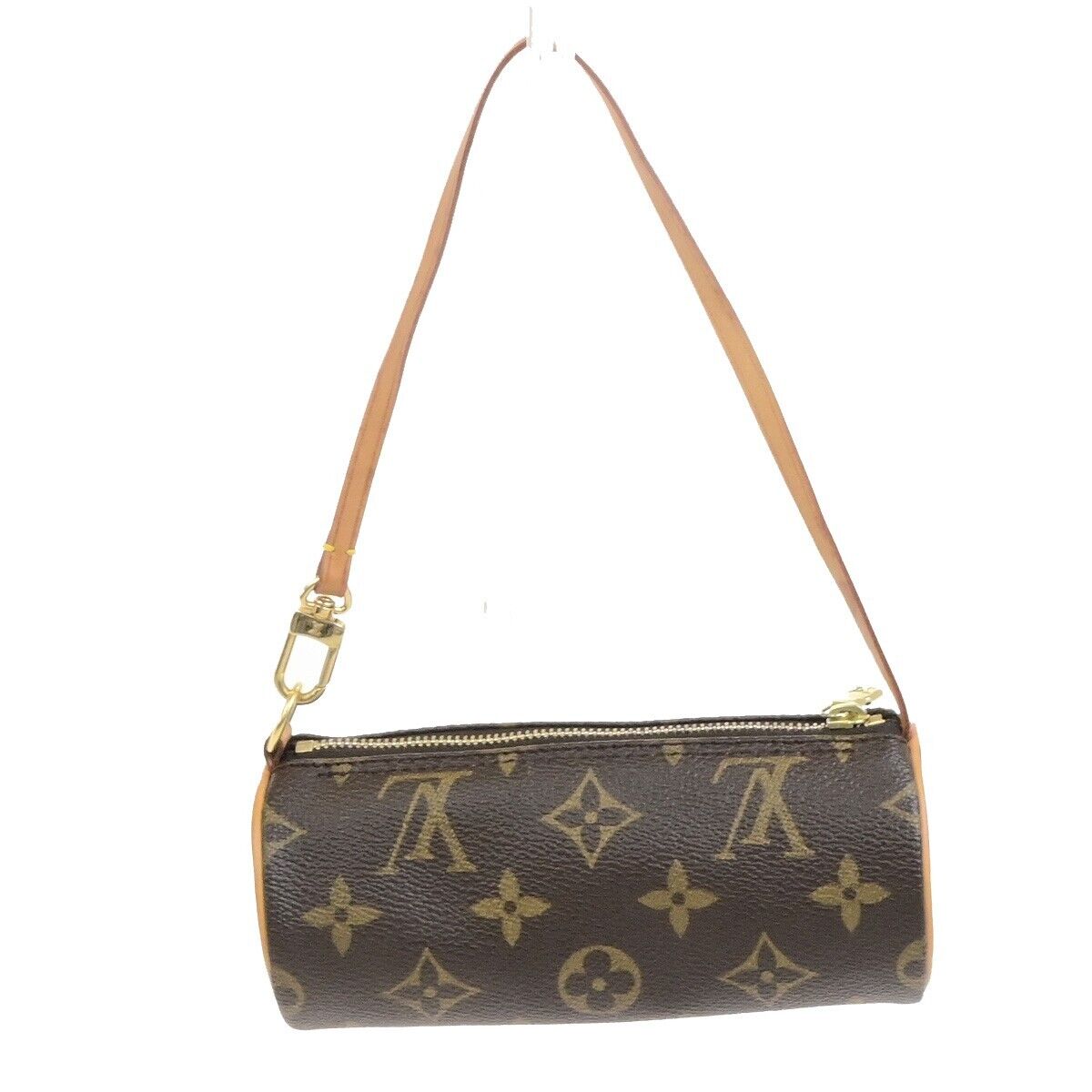 LOUIS VUITTON Logo Papillon Pochette Hand Bag Monogram Leather BN M51380 62FB514