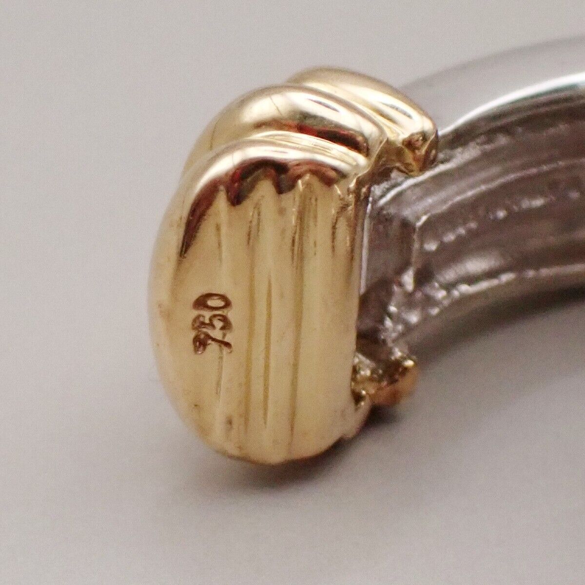 Tiffany & Co. Logo Groove Earrings Gold 750 Silver 925 Hoop 80YF683