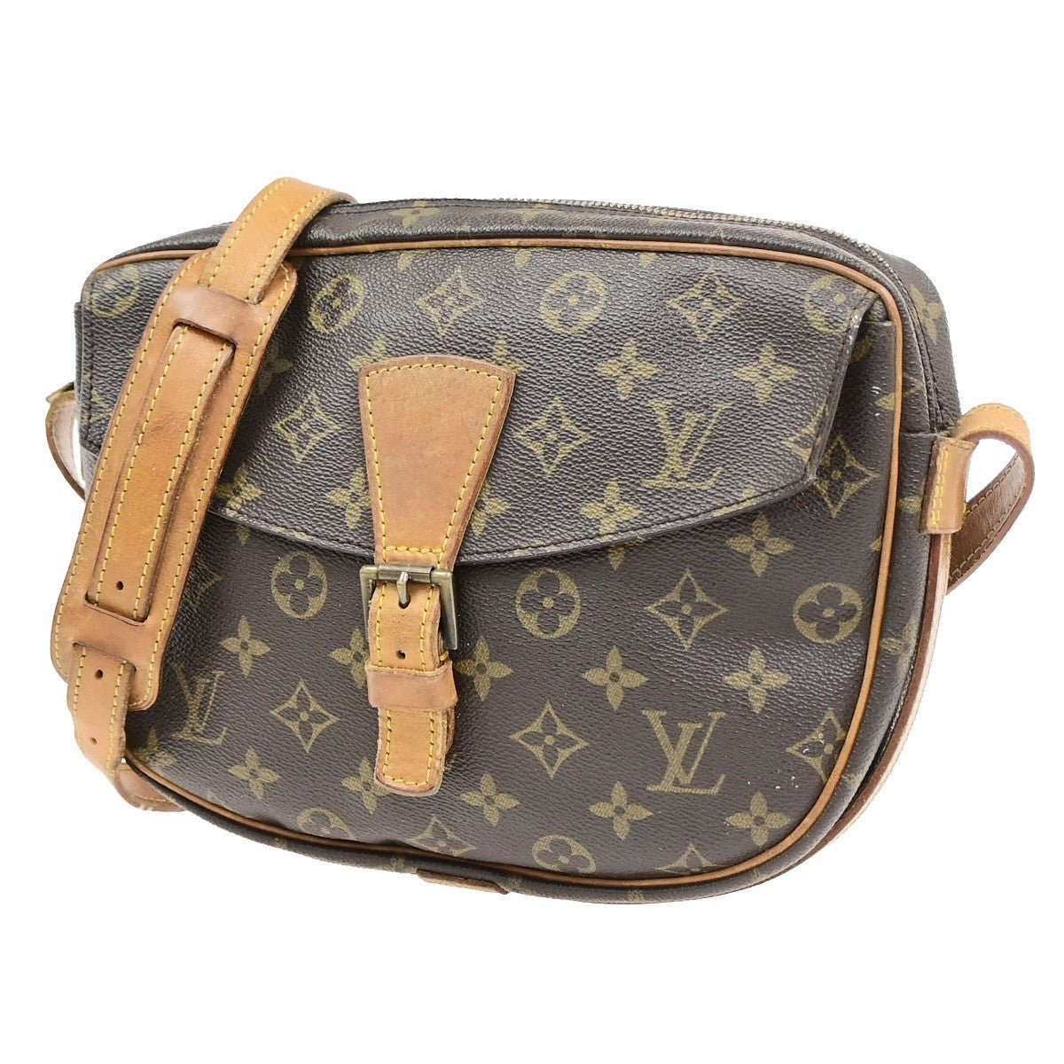 LOUIS VUITTON Jeune Fille GM Shoulder Bag Monogram Leather Brown M51225 35PA098