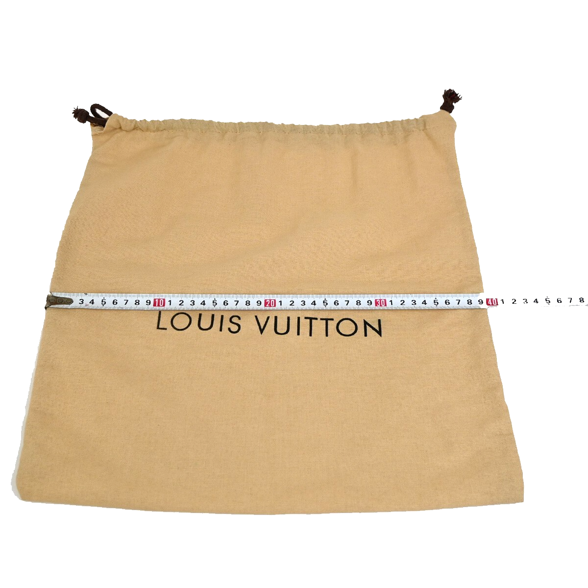 LOUIS VUITTON Logo 10 Set Dust Bag Drawstring Canvas Cotton Beige Brown 09FB542