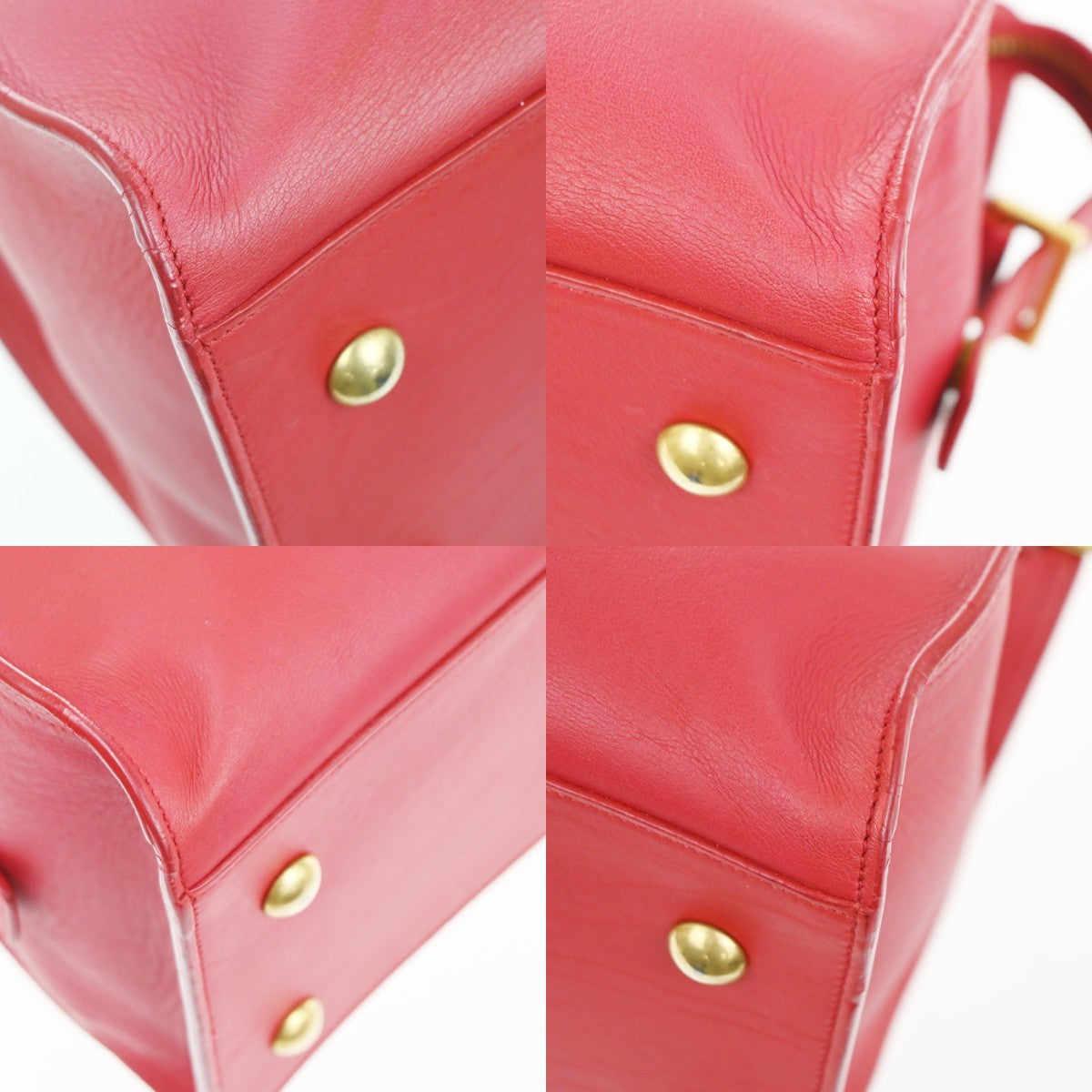 SAINT LAURENT Petit Cabas Y Line 2way Shoulder Hand Bag Leather RD Italy 76KC999