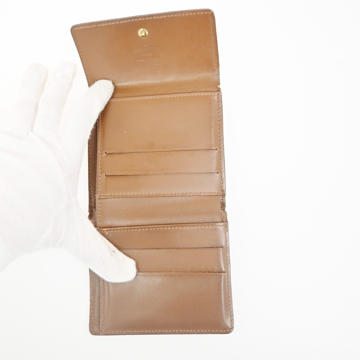 LOUIS VUITTON 2 Set Wallet Monogram Vernis Patent Leather Brown Bronze 63MA459