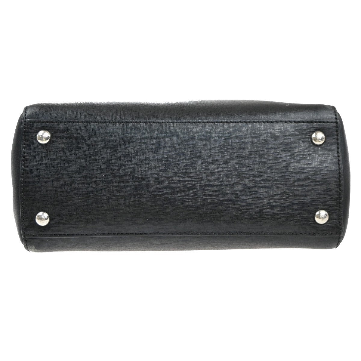 FENDI Logo Petit 2Jours 2Way Hand Bag Leather Monster Charm Black SHW 31KP570