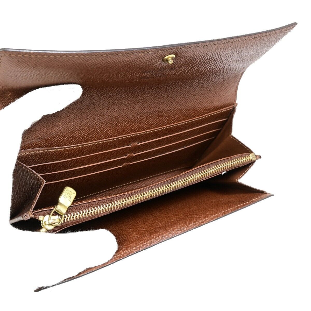 LOUIS VUITTON Logo Portefeuille Sarah Long Wallet Monogram Brown M61734 05EB463
