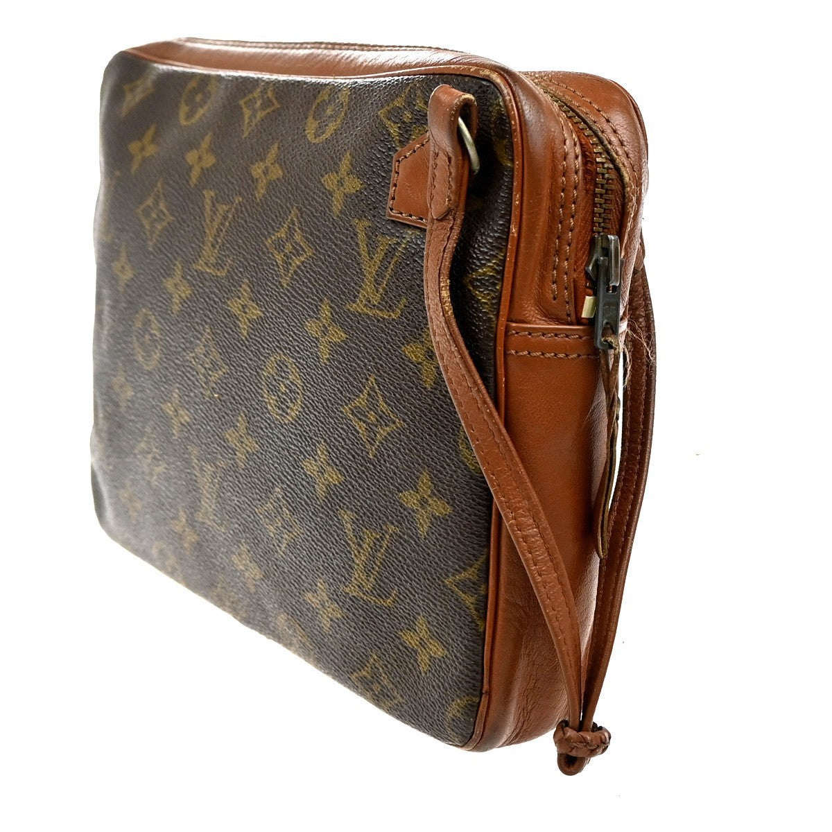 LOUIS VUITTON Logo Pochette Sports Clutch Hand Bag Monogram Leather BN 09MA073