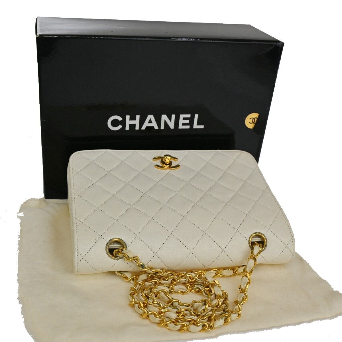 CHANEL CC Matelasse Full Flap Chain Shoulder Bag Leather WE GHW Vintage 617RJ464