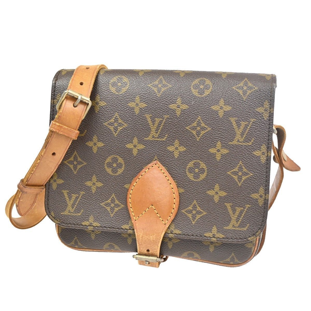 LOUIS VUITTON Cartouchiere MM Shoulder Bag Monogram Leather Brown M51253 33KC525