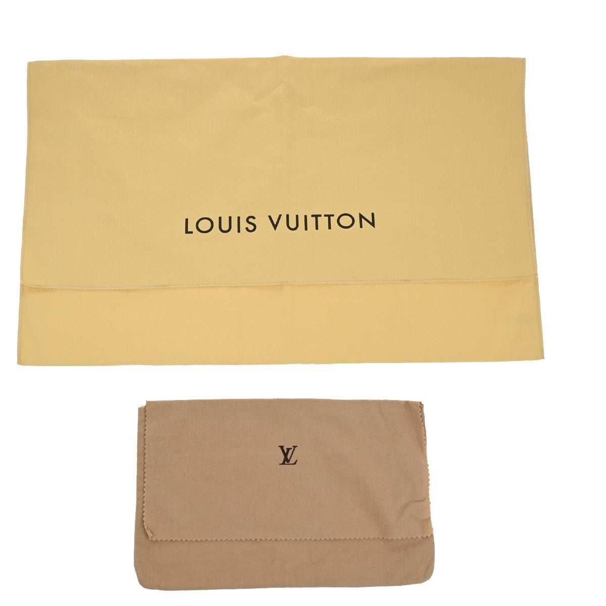LOUIS VUITTON Logo 10 Set Dust Bag Drawstring Canvas Cotton Beige Brown 09KP231