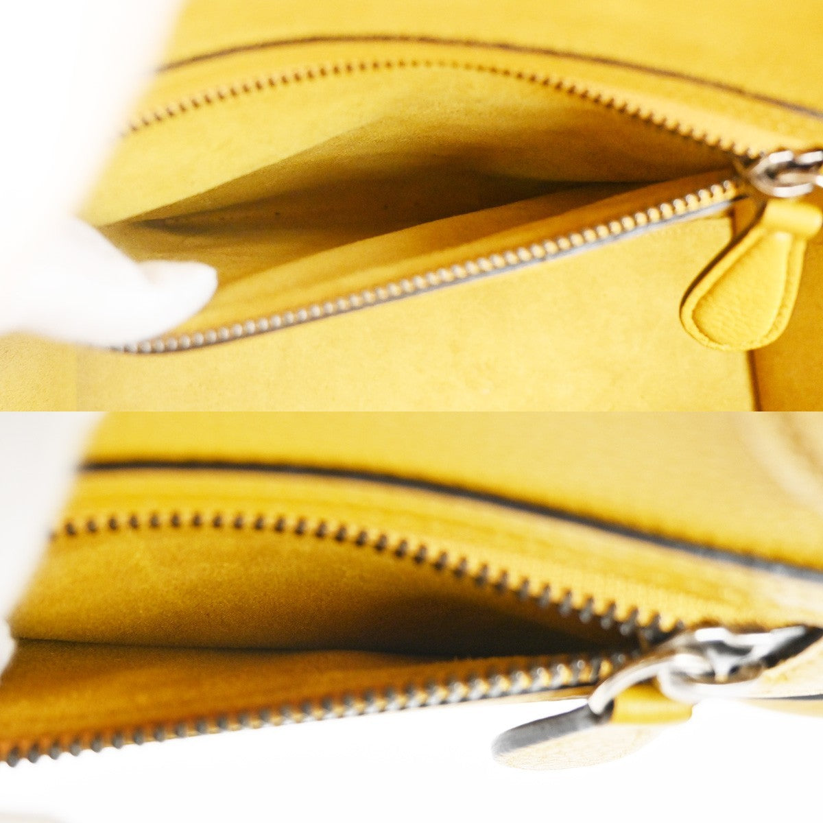 CELINE Luggage Micro Top Handle Tote Hand Bag Leather Yellow SHW Italy 667RL904