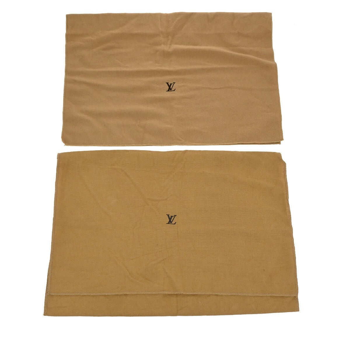 LOUIS VUITTON Logo 10 Set Dust Bag Drawstring Canvas Cotton Beige Brown 09FB552