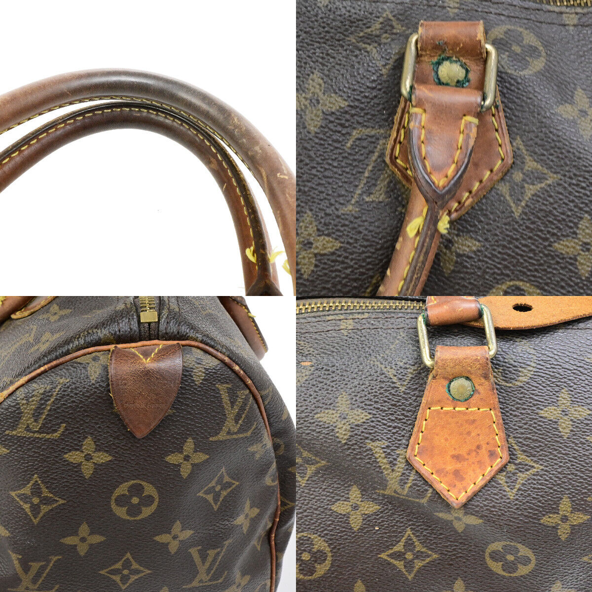 LOUIS VUITTON Speedy 30 Travel Hand Bag Monogram Leather Brown M41526 67SJ546