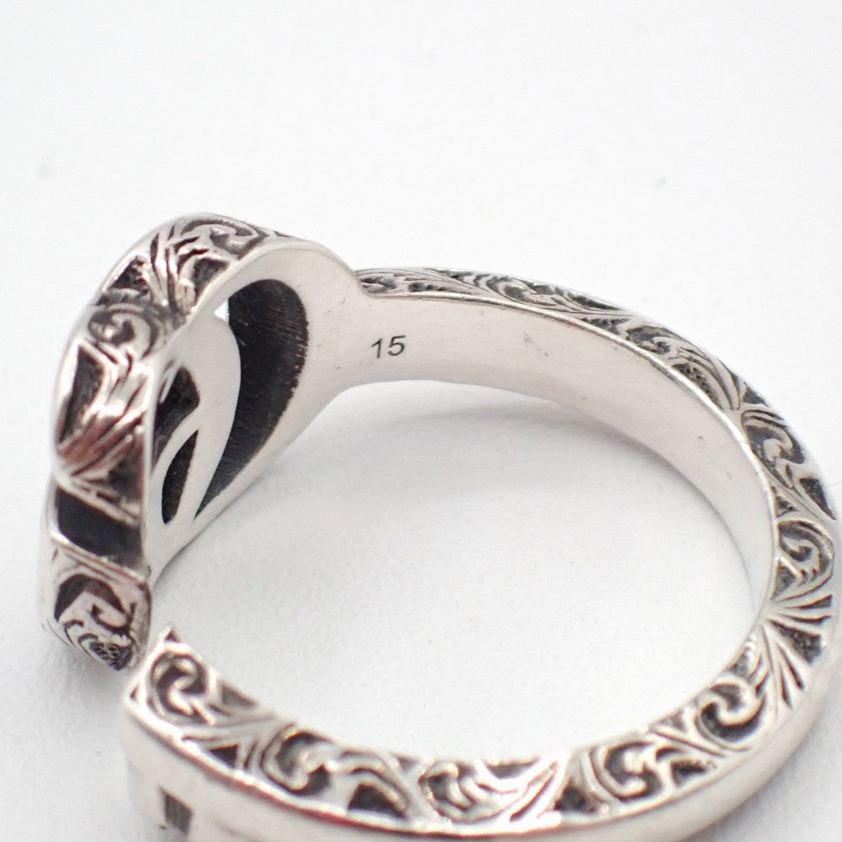 GUCCI GG Logo Ring  Size JP 15 US 7.5 Silver 925 Accessories 61LC628