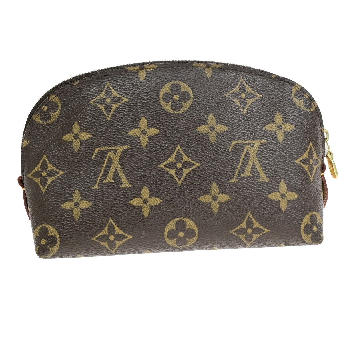 LOUIS VUITTON Pochette Cosmetic Pouch Monogram Leather Brown BN M47515 76EB750