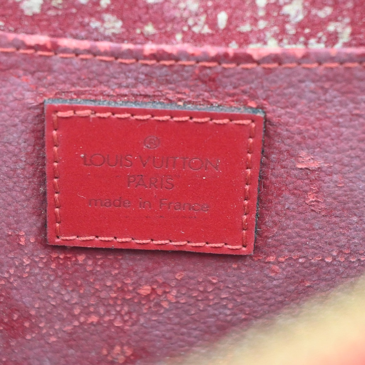 LOUIS VUITTON LV Logo Dauphine MM Pouch Bag Epi Leather Red M48457 05KP581