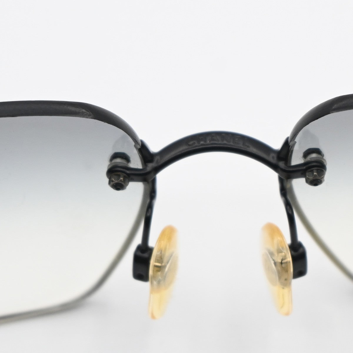 CHANEL CC Logo Rhine Stone Sunglasses Eye Were 4017-D Plastic Metal BK 67RL857