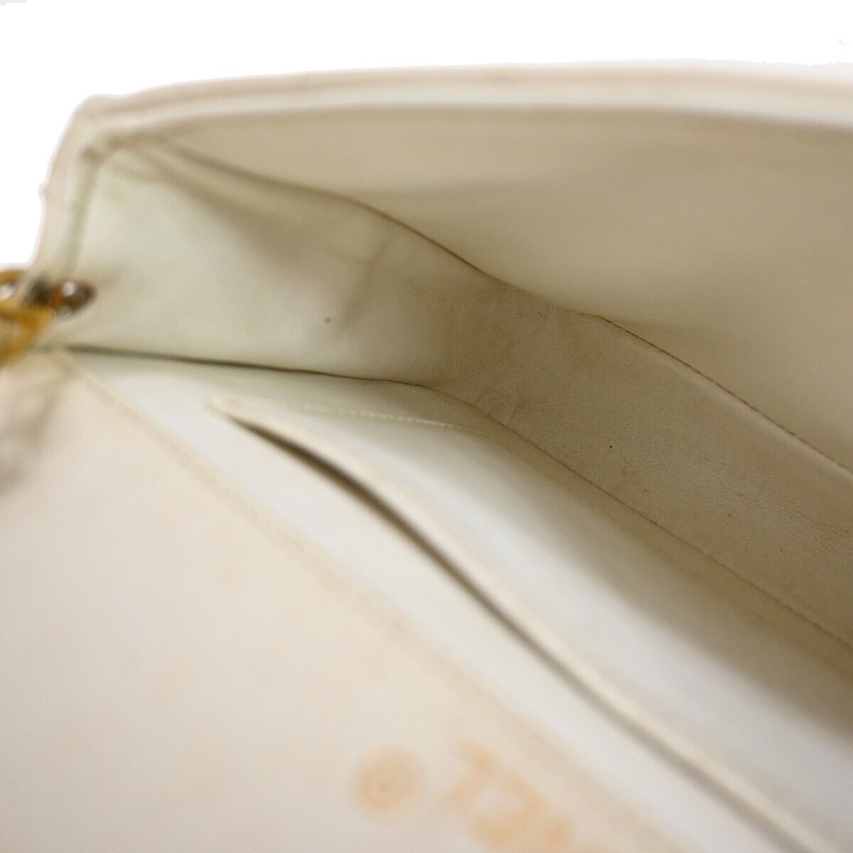 CHANEL CC Logo Matelasse Chain Shoulder Bag Leather White GHW Vintage 694RJ225
