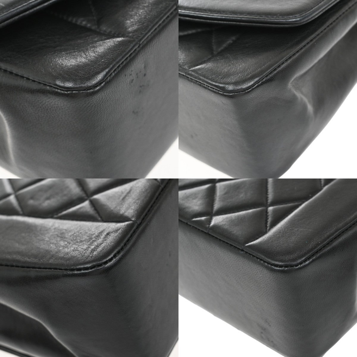 CHANEL Diana Matelasse 25 Chain Shoulder Bag Leather Black GHW Vintage 342RF657