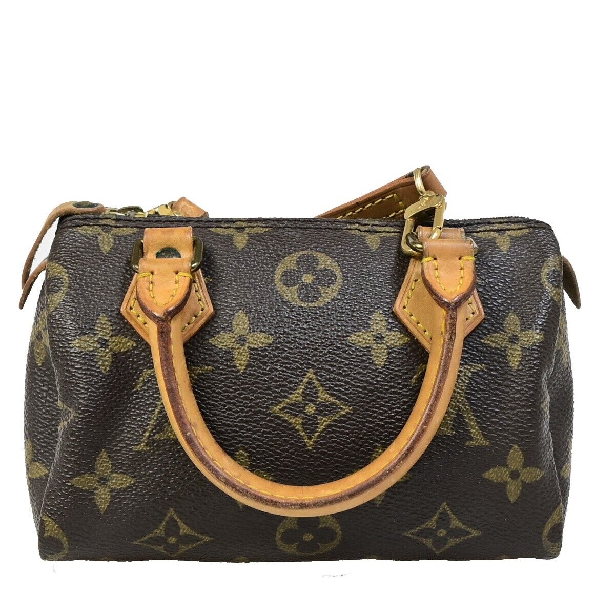 LOUIS VUITTON Mini Speedy 2Way Hand Bag Monogram Leather Brown M41534 11EB585