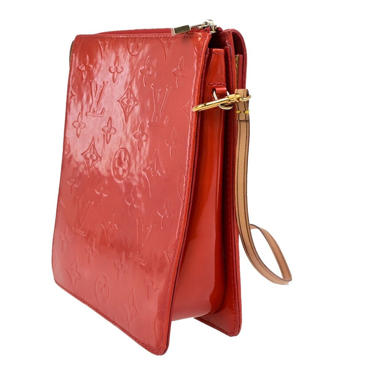 LOUIS VUITTON LV Motto Shoulder Bag Monogram Vernis Leather Red M91137 30FB338