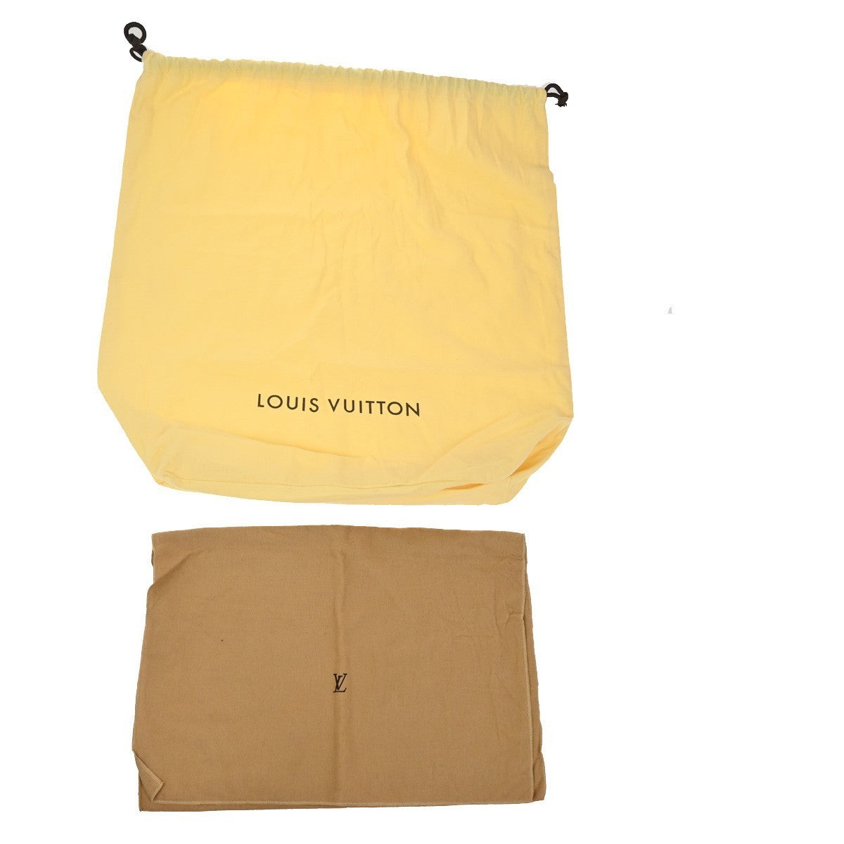 LOUIS VUITTON Logo 10 Set Dust Bag Drawstring Canvas Cotton Beige Brown 09KP028