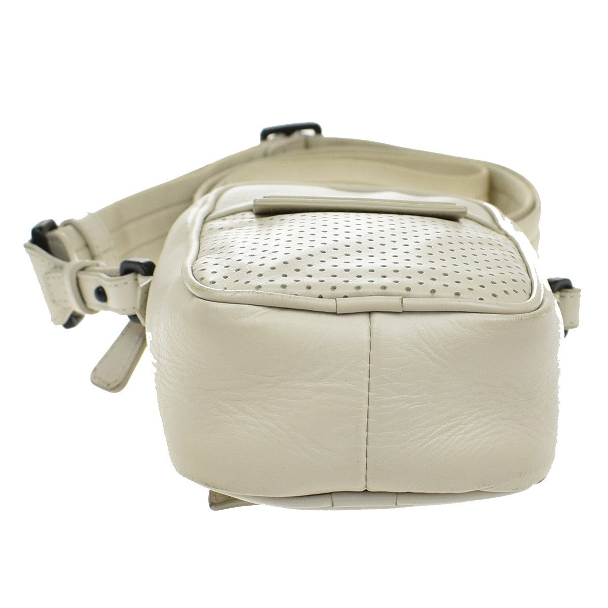 BOTTEGA VENETA Logo Mini Shoulder Bag Leather White Made in Italy 83KB141