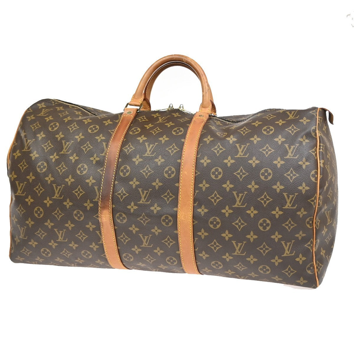 LOUIS VUITTON Keepall 55 Travel Hand Bag Monogram Leather Brown M41424 35YJ051