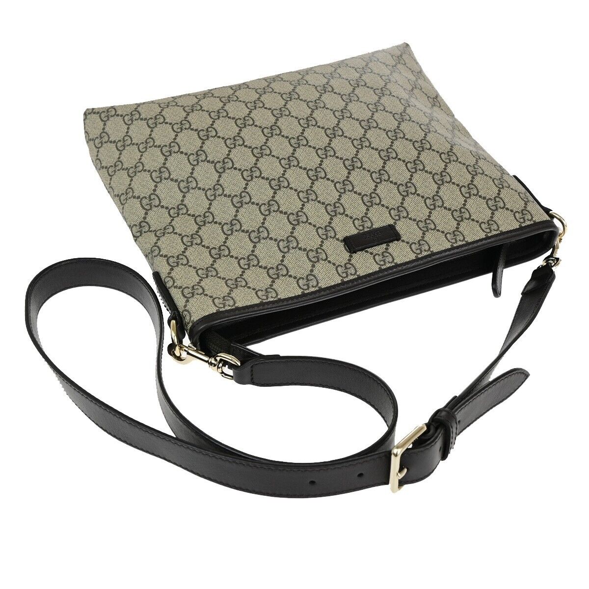 GUCCI Logo GG Pattern Crossbody Shoulder Bag Supreme Leather Brown GHW 11RK635