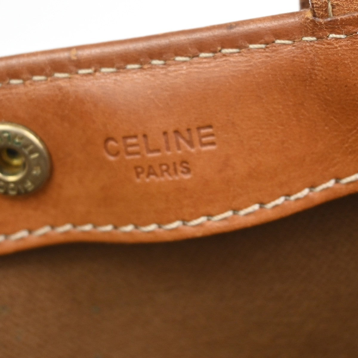CELINE Logo Macadam Pattern Shoulder Bag PVC Leather Beige GHW Italy 60KC920