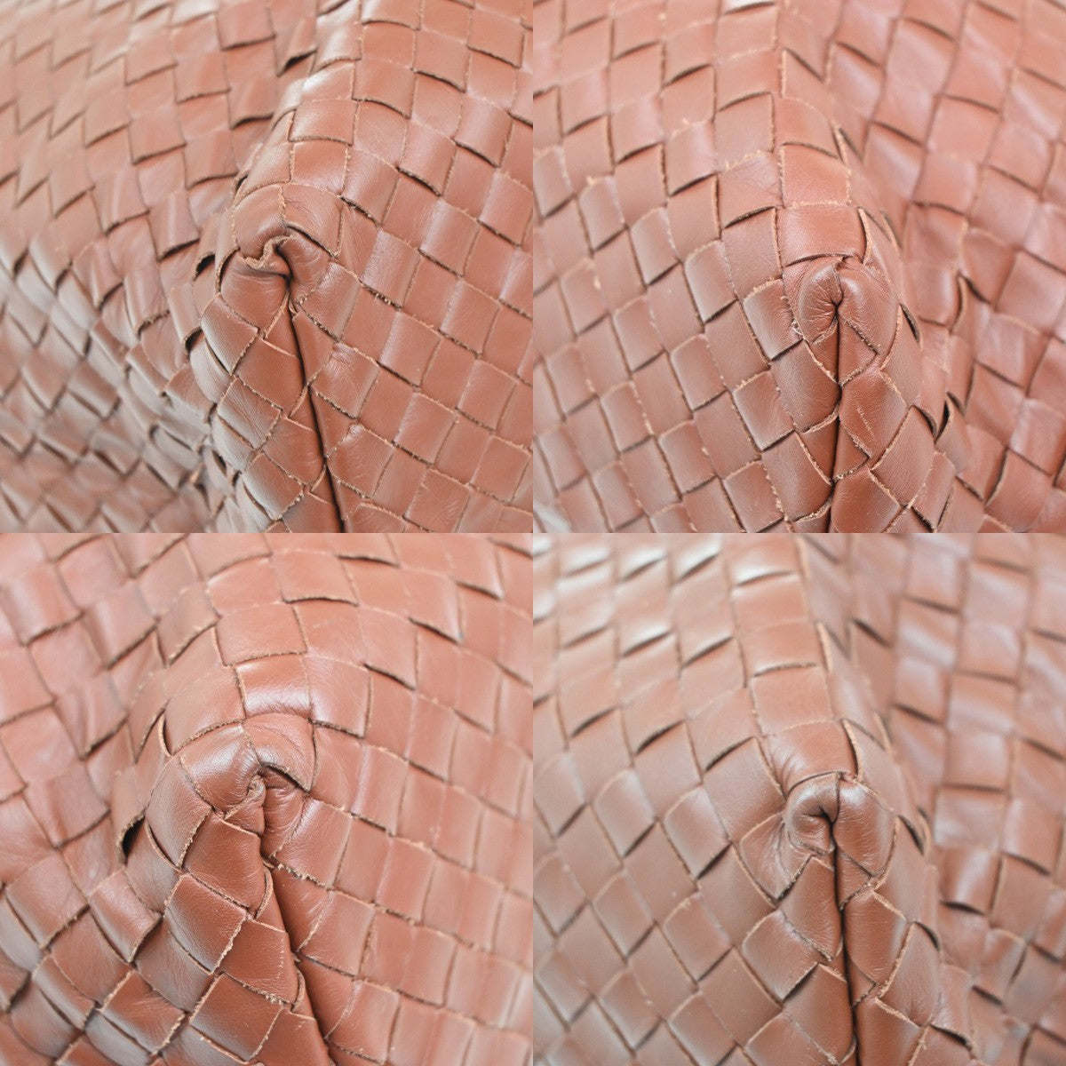 BOTTEGA VENETA Logo Intrecciato Shoulder Hand Bag Leather Red Italy 91MA191