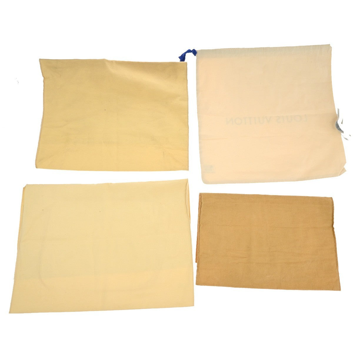 LOUIS VUITTON Logo 20 Set Drawstring Dust Bag Canvas Cotton Beige Brown 63EG383