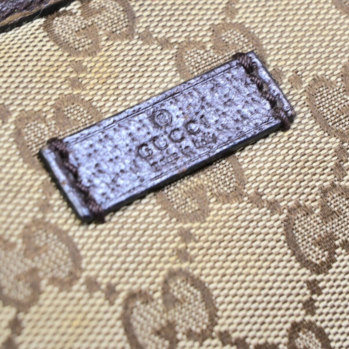 GUCCI GG Pattern Shoulder Bag Canvas Leather Brown SHW Made in  Italy 61EB656
