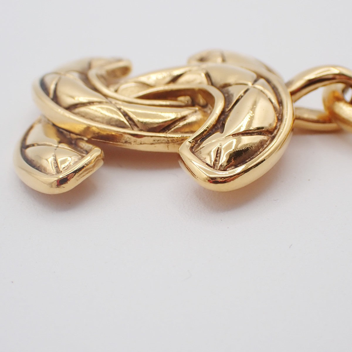 CHANEL CC Logo Chain Charm Pendant Necklace GHW Gold-Plated Vintage 20RL987