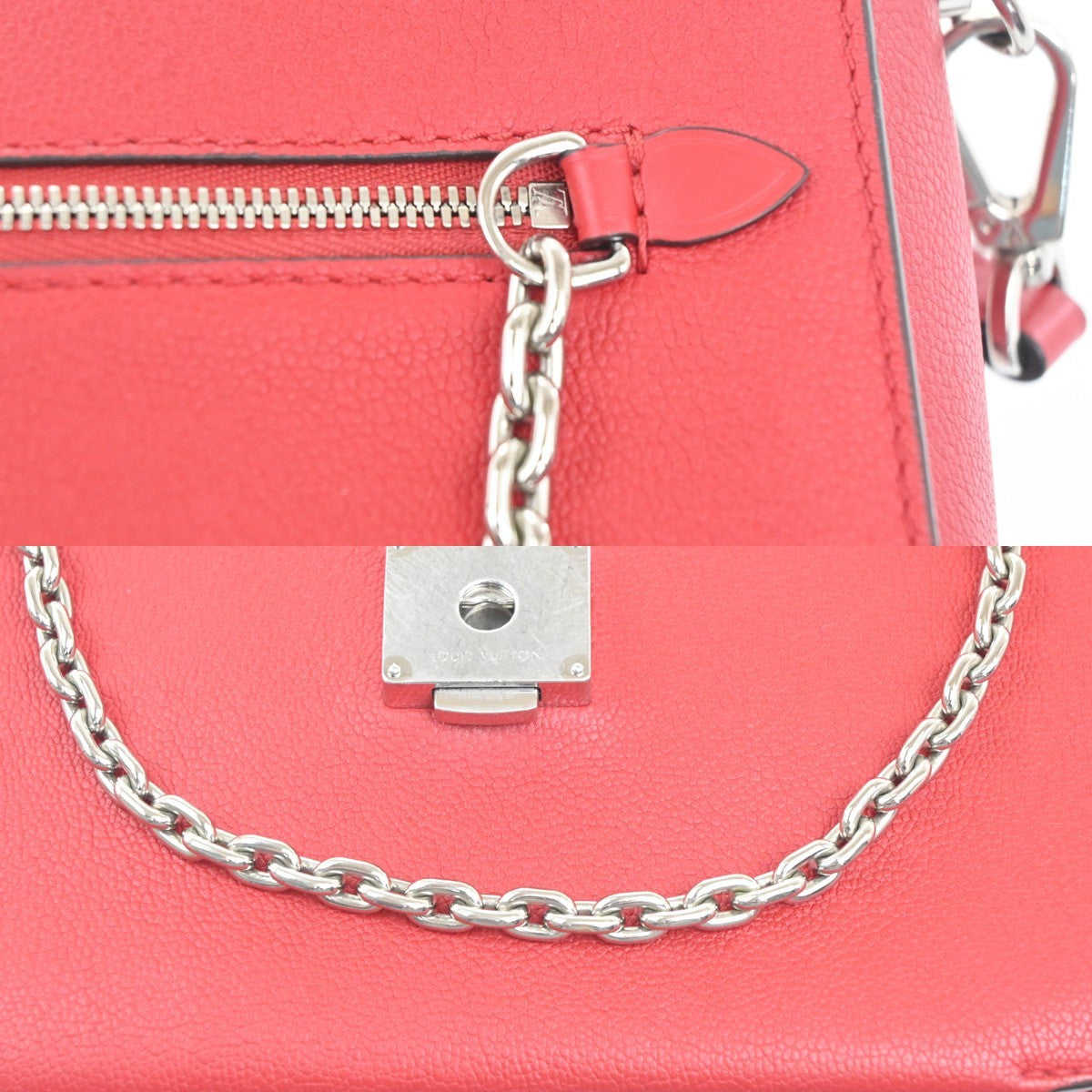 LOUIS VUITTON Very Messenger 2way Shoulder Hand Bag Monogram Leather Red 52MA426