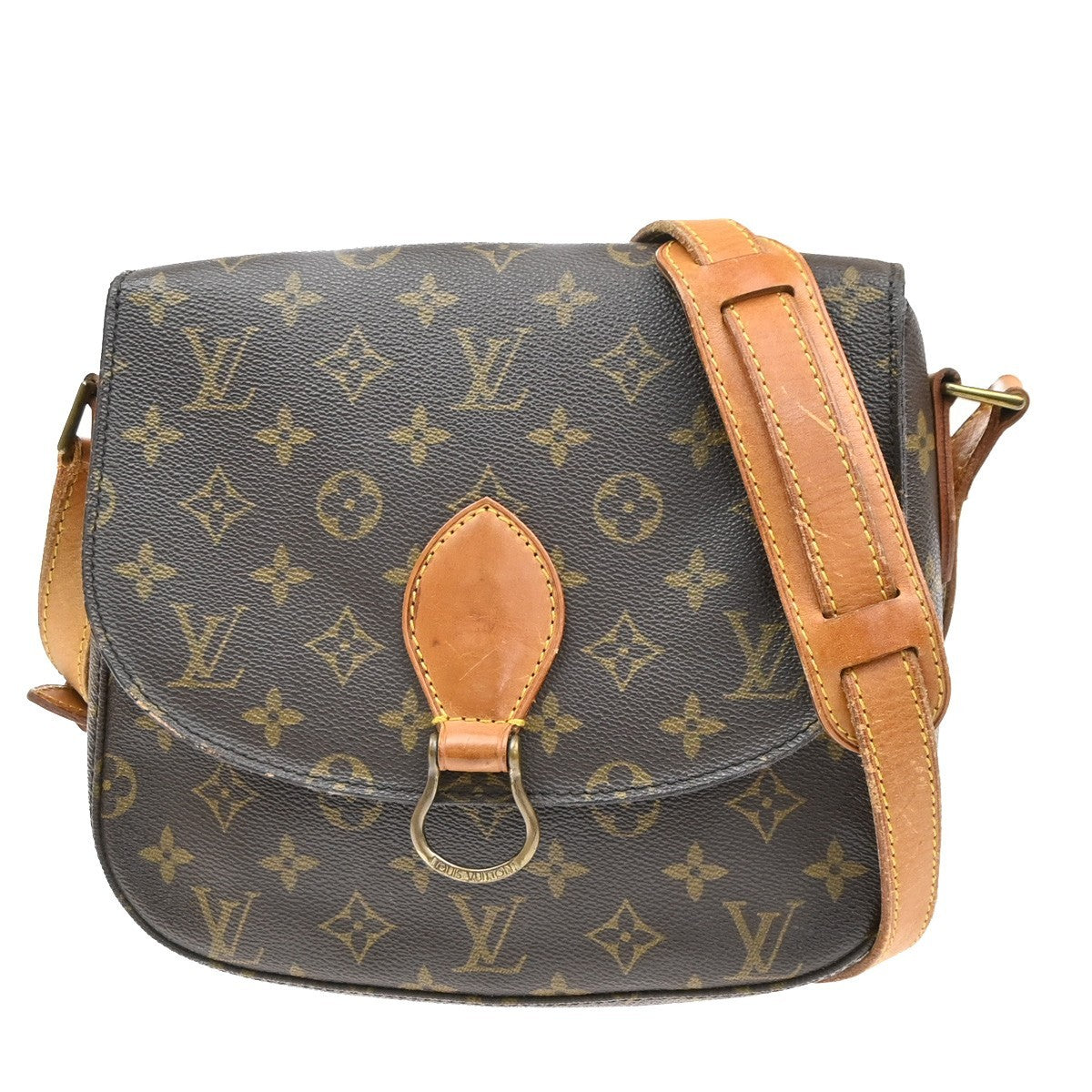 LOUIS VUITTON Saint Cloud GM Shoulder Bag Monogram Leather Brown M51242 86SA019