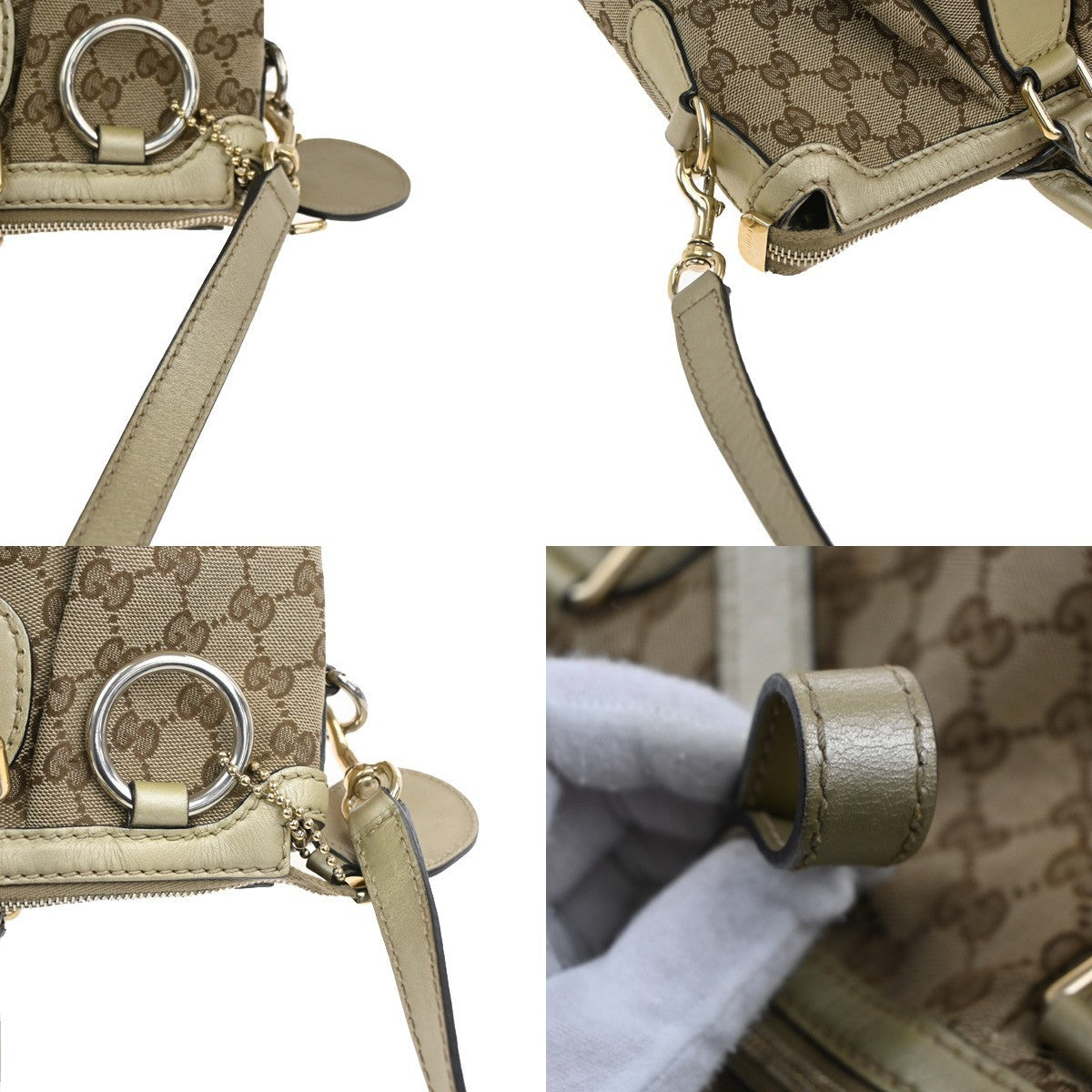 GUCCI GG Pattern Sukey 2Way Shoulder Hand Bag Canvas Leather Brown Gold 85CA725