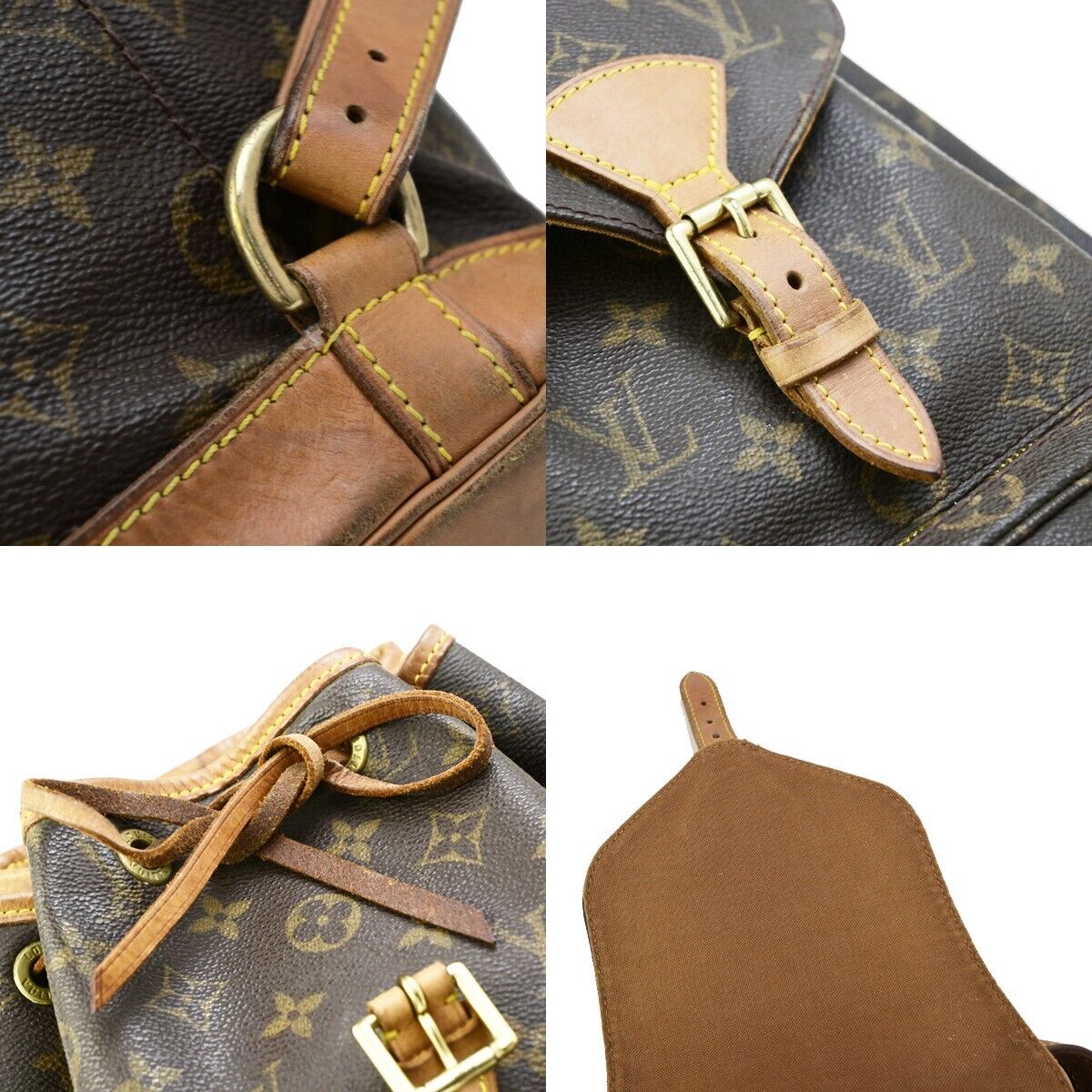 LOUIS VUITTON Montsouris MM Backpack Bag Monogram Leather Brown M51136 73ED058