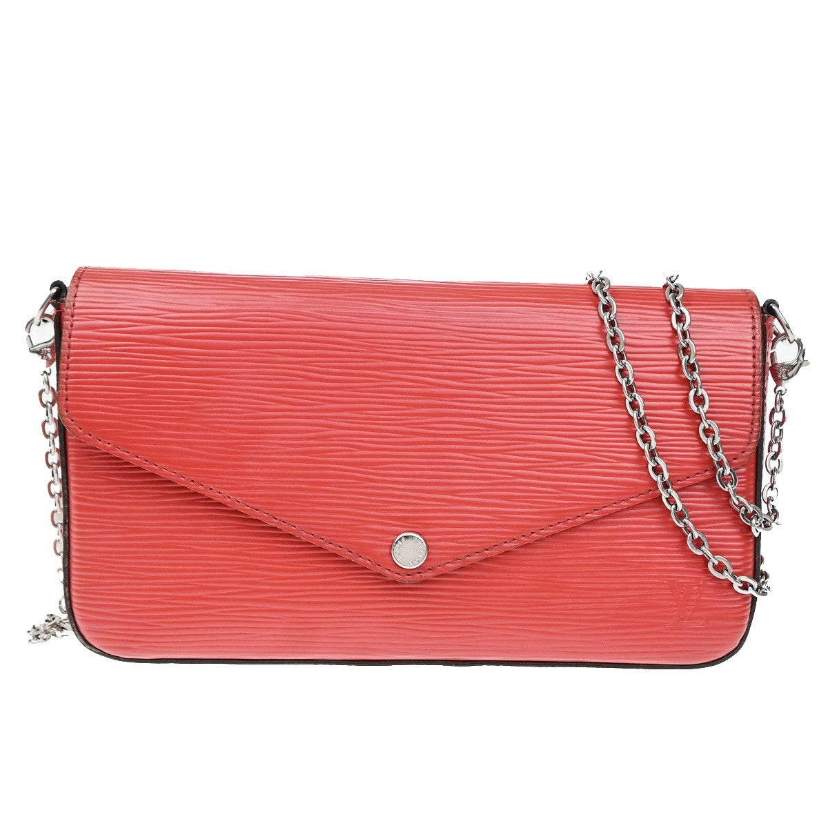 LOUIS VUITTON Pochette Felicie Chain Shoulder Bag Epi Leather Red M41559 50YJ245