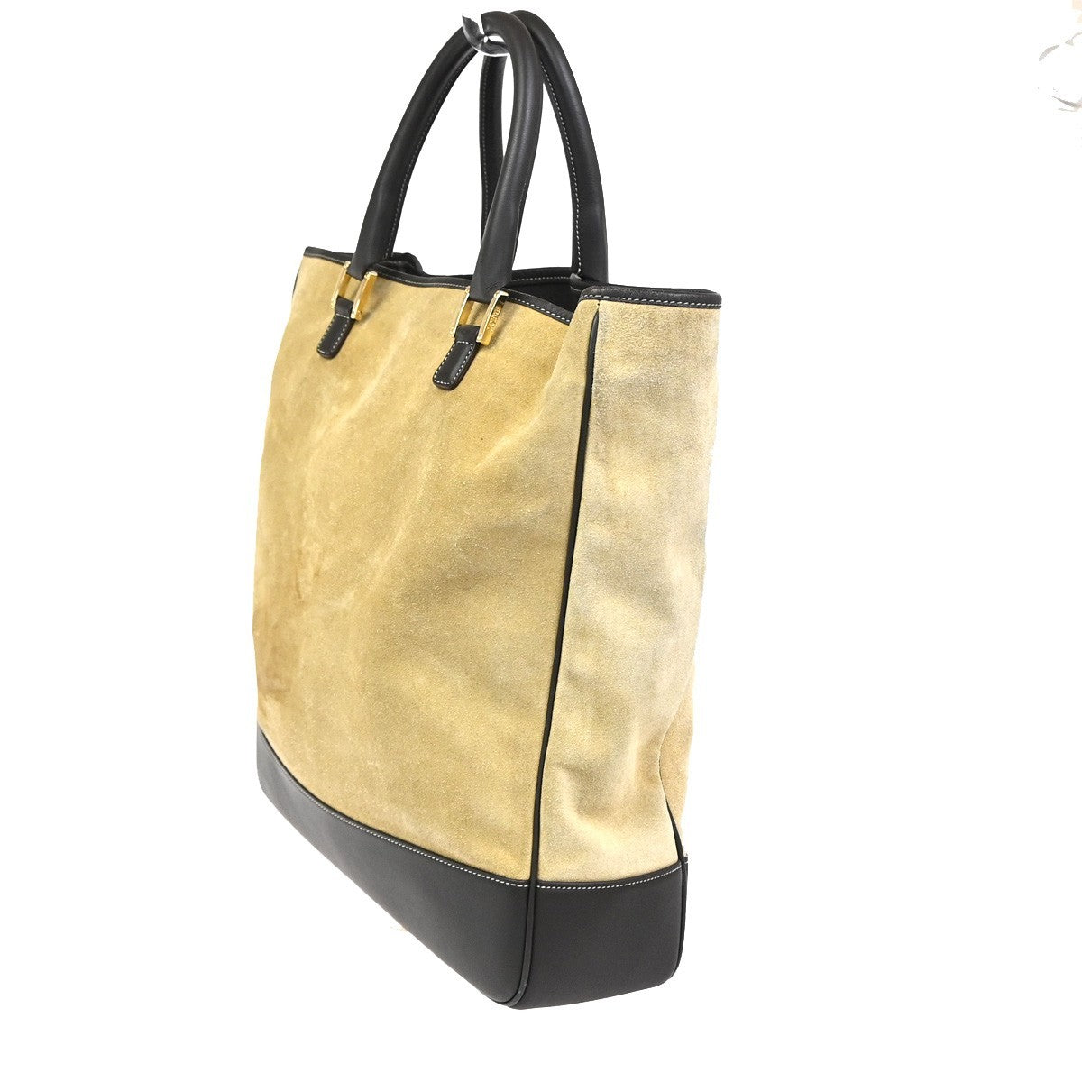 LOEWE Logo Anagram Large Hand Tote Bag Suede Leather Beige GHW Spain 85KC910