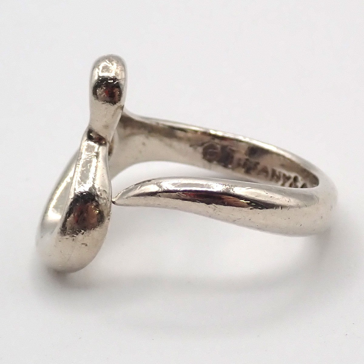 TIFFANY & CO. Elsa Peretti Open Heart Ring JP 9 US 5 Sterling Silver 925 05ZA319